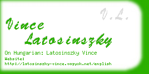 vince latosinszky business card